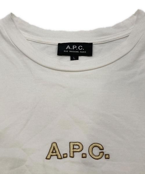 A.P.C.（アーペーセー）A.P.C. (アーペーセー) ロゴロンTEE ホワイト サイズ:Ｌの古着・服飾アイテム