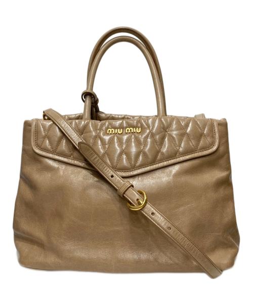MIU MIU（ミュウミュウ）MIU MIU (ミュウミュウ) TRAPU 2WAYショルダーバッグ ベージュの古着・服飾アイテム