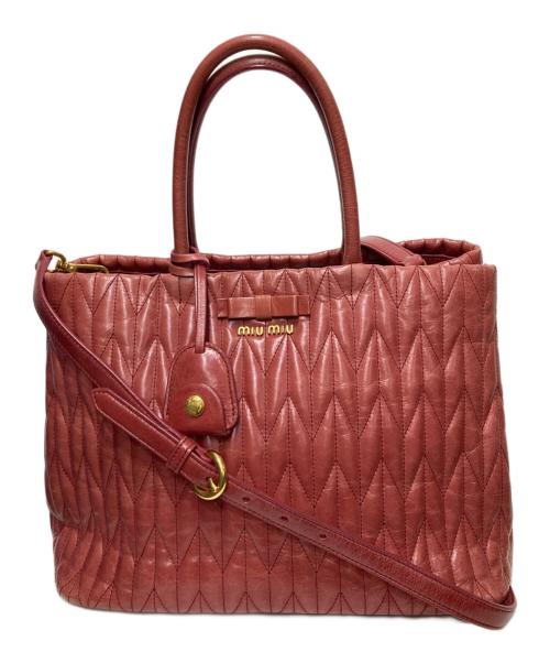 MIU MIU（ミュウミュウ）MIU MIU (ミュウミュウ) マテラッセ 2WAYトートバッグ ピンクの古着・服飾アイテム