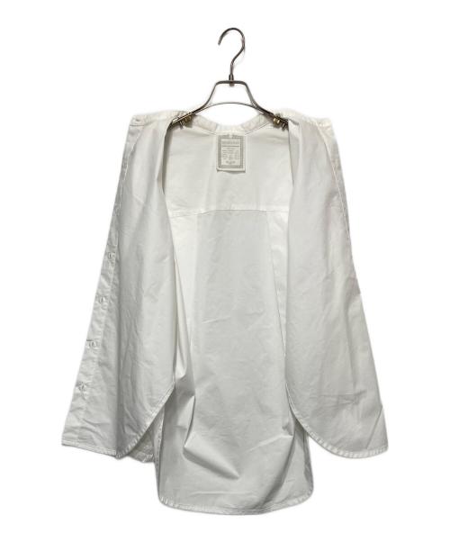 BEARDSLEY（ビアズリー）BEARDSLEY (ビアズリー) ジレセットギャザーカフスシャツ ホワイト×グレー サイズ:Fの古着・服飾アイテム