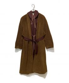 CLANE（クラネ）の古着「MILITARY LAYER BOA COAT」｜ブラウン×ワインレッド