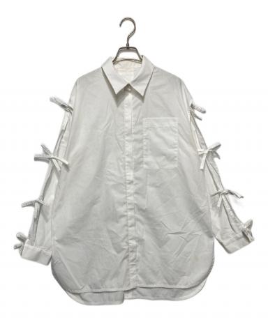 中古・古着通販】Ameri (アメリ) 2WAY RIBBON SLEEVE SHIRT ホワイト 