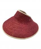 HELEN KAMINSKIヘレンカミンスキー）の古着「ラフィアサンバイザー」｜レッド