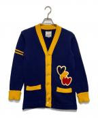 Championチャンピオン）の古着「レタードカーディガン」｜ネイビー×イエロー