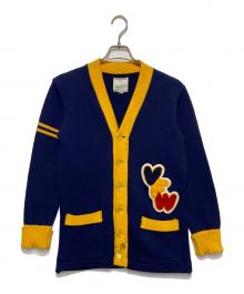 Champion（チャンピオン）の古着「レタードカーディガン」｜ネイビー×イエロー