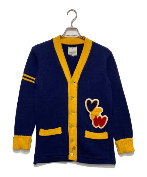 Champion（チャンピオン）Champion (チャンピオン) レタードカーディガン ネイビー×イエロー サイズ:-の古着・服飾アイテム
