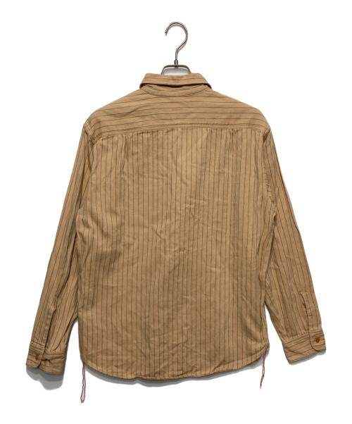 SUGAR CANE（シュガーケーン）SUGAR CANE (シュガーケーン) COKE STRIPE WORK SHIRT ベージュ×グリーン サイズ:Ｌの古着・服飾アイテム