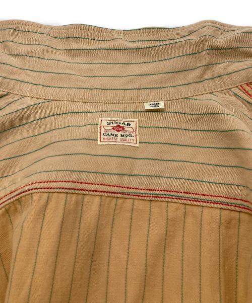 SUGAR CANE（シュガーケーン）SUGAR CANE (シュガーケーン) COKE STRIPE WORK SHIRT ベージュ×グリーン サイズ:Ｌの古着・服飾アイテム