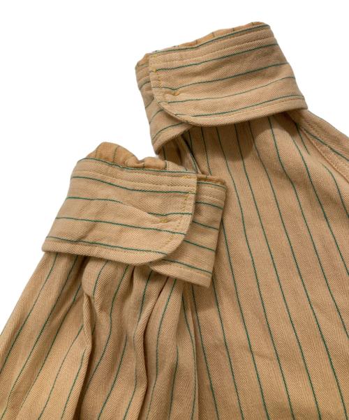 SUGAR CANE（シュガーケーン）SUGAR CANE (シュガーケーン) COKE STRIPE WORK SHIRT ベージュ×グリーン サイズ:Ｌの古着・服飾アイテム