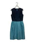 FOXEYフォクシー）の古着「バイカラーノースリーブワンピース」｜ネイビー