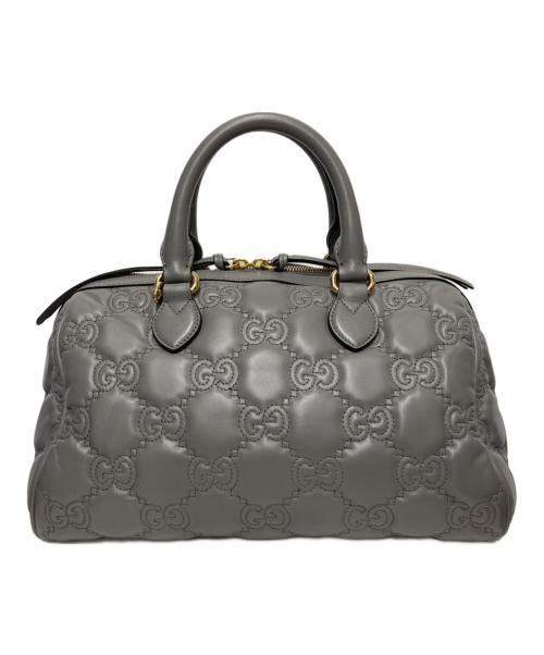 GUCCI（グッチ）GUCCI (グッチ) GGマトラッセハンドバッグ グレーの古着・服飾アイテム