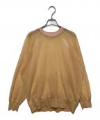 6(ROKU) BEAUTY&YOUTHロク ビューティーアンドユース）の古着「SHEER COLOR RIB PULLOVER」｜オレンジ