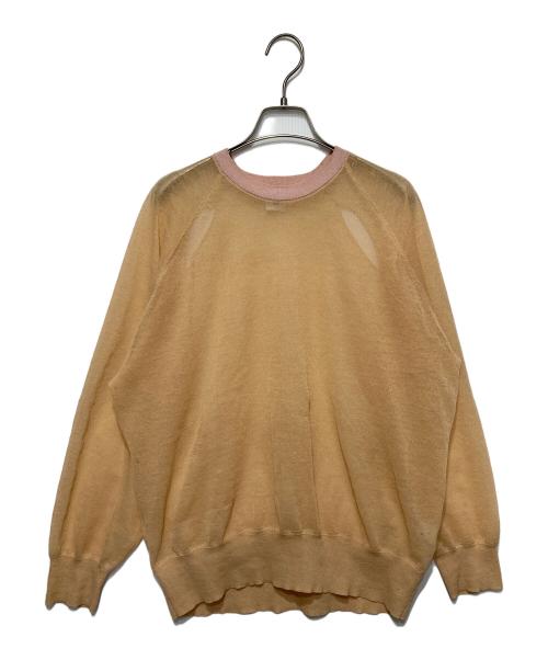 6(ROKU) BEAUTY&YOUTH（ロク ビューティーアンドユース）6(ROKU) BEAUTY&YOUTH (ロク ビューティーアンドユース) SHEER COLOR RIB PULLOVER オレンジ サイズ:表記無しの古着・服飾アイテム