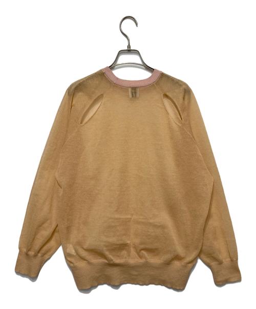 6(ROKU) BEAUTY&YOUTH（ロク ビューティーアンドユース）6(ROKU) BEAUTY&YOUTH (ロク ビューティーアンドユース) SHEER COLOR RIB PULLOVER オレンジ サイズ:表記無しの古着・服飾アイテム