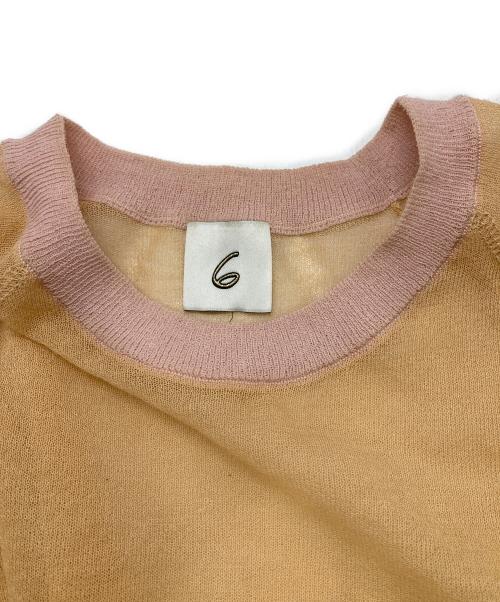 6(ROKU) BEAUTY&YOUTH（ロク ビューティーアンドユース）6(ROKU) BEAUTY&YOUTH (ロク ビューティーアンドユース) SHEER COLOR RIB PULLOVER オレンジ サイズ:表記無しの古着・服飾アイテム