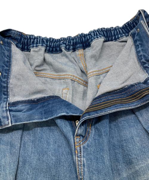 MAISON SPECIAL（メゾンスペシャル）MAISON SPECIAL (メゾンスペシャル) フォールドタックベルテッドハイパーワイドデニムパンツ インディゴ サイズ:01の古着・服飾アイテム