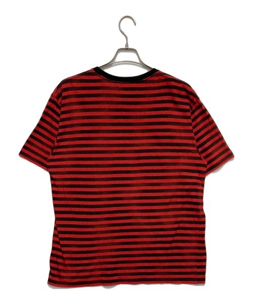 MINEDENIM（マインデニム）MINEDENIM (マインデニム) Hazy Border T-SH レッド×ブラック サイズ:XLの古着・服飾アイテム