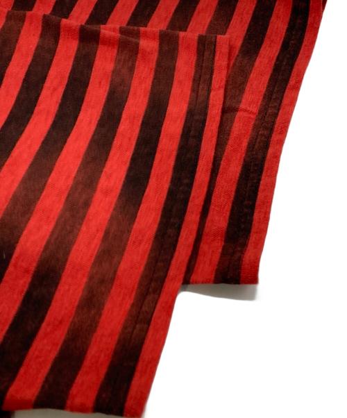 MINEDENIM（マインデニム）MINEDENIM (マインデニム) Hazy Border T-SH レッド×ブラック サイズ:XLの古着・服飾アイテム