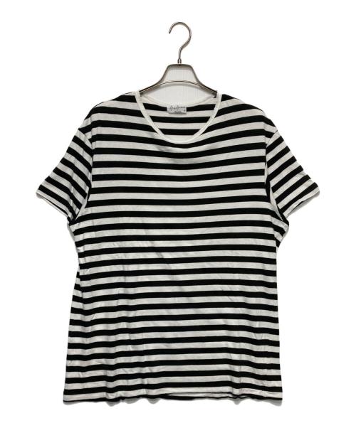 Yohji Yamamoto pour homme（ヨウジヤマモト プールオム）Yohji Yamamoto pour homme (ヨウジヤマモト プールオム) BORDER STAFF TEE ホワイト×ブラック サイズ:3の古着・服飾アイテム
