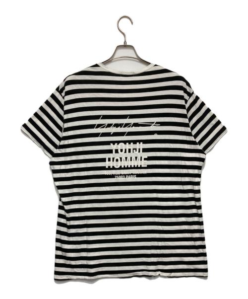 Yohji Yamamoto pour homme（ヨウジヤマモト プールオム）Yohji Yamamoto pour homme (ヨウジヤマモト プールオム) BORDER STAFF TEE ホワイト×ブラック サイズ:3の古着・服飾アイテム