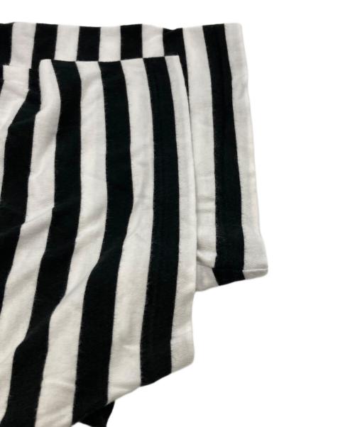 Yohji Yamamoto pour homme（ヨウジヤマモト プールオム）Yohji Yamamoto pour homme (ヨウジヤマモト プールオム) BORDER STAFF TEE ホワイト×ブラック サイズ:3の古着・服飾アイテム