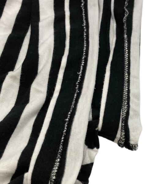 Yohji Yamamoto pour homme（ヨウジヤマモト プールオム）Yohji Yamamoto pour homme (ヨウジヤマモト プールオム) BORDER STAFF TEE ホワイト×ブラック サイズ:3の古着・服飾アイテム