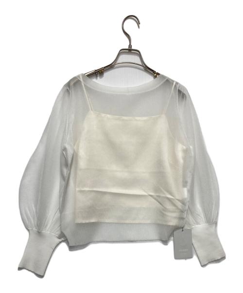 CELFORD（セルフォード）CELFORD (セルフォード) シアーニットトップス ホワイト サイズ:36の古着・服飾アイテム