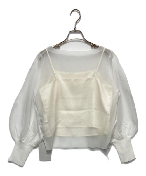 CELFORD（セルフォード）CELFORD (セルフォード) シアーニットトップス ホワイト サイズ:36の古着・服飾アイテム