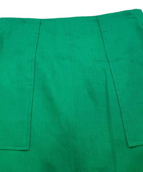 Whim Gazette（ウィムガゼット）Whim Gazette (ウィムガゼット) リネンペンシルスカート グリーン サイズ:36 未使用品の古着・服飾アイテム