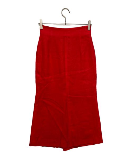 Whim Gazette（ウィムガゼット）Whim Gazette (ウィムガゼット) リネンタイトスカート レッド サイズ:36の古着・服飾アイテム