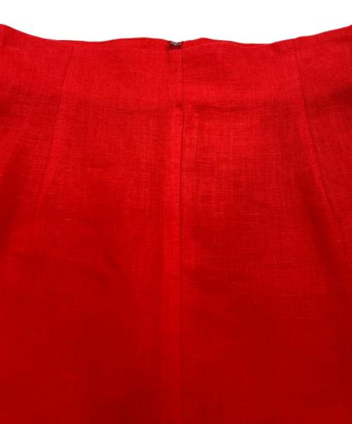 Whim Gazette（ウィムガゼット）Whim Gazette (ウィムガゼット) リネンタイトスカート レッド サイズ:36の古着・服飾アイテム