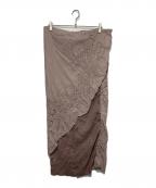 Heriterエリテ）の古着「リネンラップスカート」｜パープル