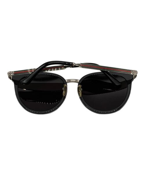 GUCCI（グッチ）GUCCI (グッチ) ラウンドフレームサングラス ブラック サイズ:56□19-140の古着・服飾アイテム