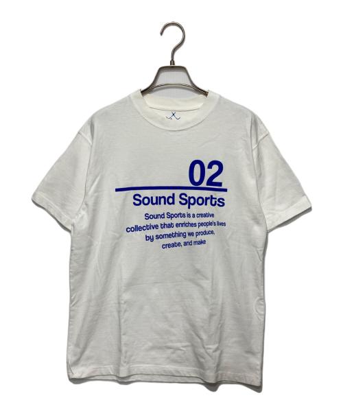 Soundsports（サウンドスポーツ）Soundsports (Soundsports) プリントTシャツ ホワイト×ブルー サイズ:Ⅿの古着・服飾アイテム