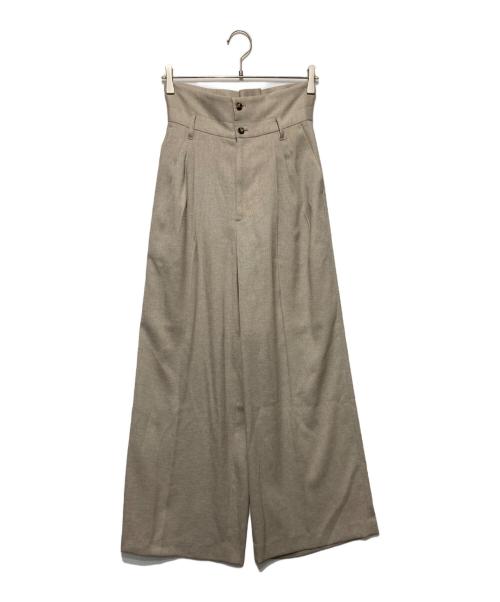 FRAY ID（フレイ アイディー）FRAY ID (フレイ アイディー) スリータックハイウエストワイドパンツ ベージュ サイズ:1の古着・服飾アイテム