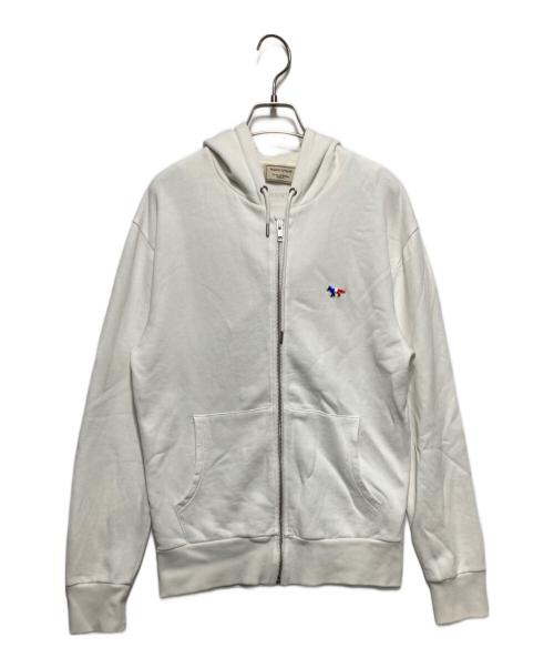 maison kitsune（メゾンキツネ）maison kitsune (メゾンキツネ) ジップパーカー ホワイト サイズ:Sの古着・服飾アイテム
