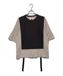 SHAREEF（シャリーフ）の古着「GEORGETTE JQ SWITCHING T」｜グレー×ベージュ