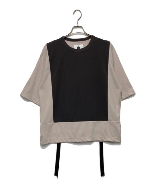 SHAREEF（シャリーフ）SHAREEF (シャリーフ) GEORGETTE JQ SWITCHING T グレー×ベージュ サイズ:2の古着・服飾アイテム