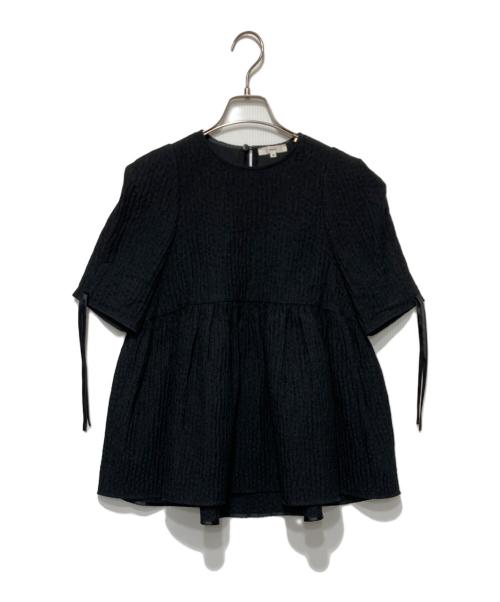 YORI（ヨリ）YORI (ヨリ) フクレフレアブラウス ブラック サイズ:36の古着・服飾アイテム