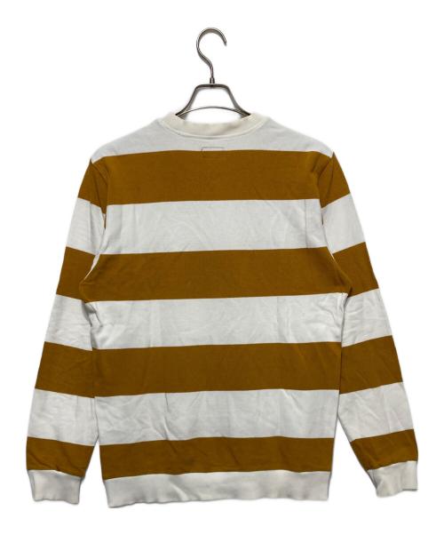 SUPREME（シュプリーム）SUPREME (シュプリーム) STRIPED PIQUE CREWNECK イエロー×ホワイト サイズ:Ｍの古着・服飾アイテム