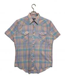 Wrangler（ラングラー）の古着「半袖ウエスタンシャツ」｜ピンク×ブルー
