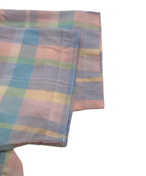 Wrangler（ラングラー）Wrangler (ラングラー) 半袖ウエスタンシャツ ピンク×ブルー サイズ:161/2の古着・服飾アイテム