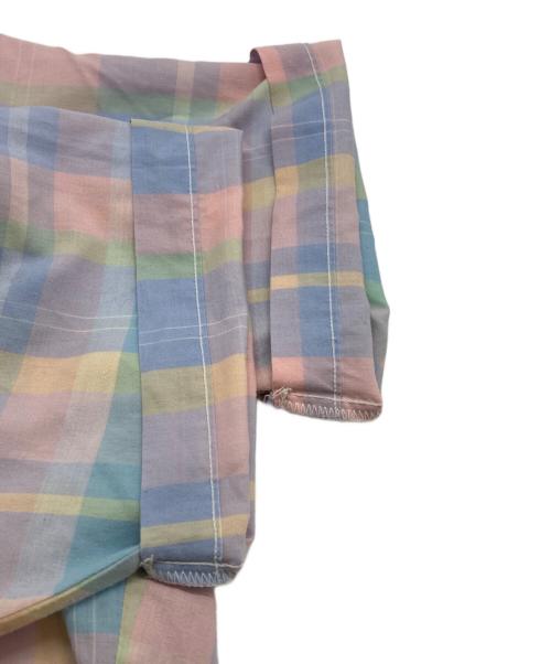 Wrangler（ラングラー）Wrangler (ラングラー) 半袖ウエスタンシャツ ピンク×ブルー サイズ:161/2の古着・服飾アイテム