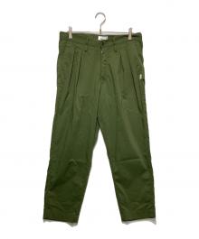 WTAPS（ダブルタップス）の古着「TUCK 01 TROUSERS」｜グリーン