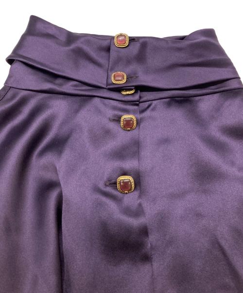 CHANEL（シャネル）CHANEL (シャネル) ハイネックシルクブラウス パープル サイズ:38の古着・服飾アイテム