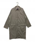 stussyステューシー）の古着「JUDE LONG PLAID JACKET」｜ライトグレー