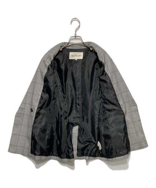 RAY BEAMS（レイ ビームス）RAY BEAMS (レイ ビームス) チェック4ボタンダブルジャケット グレーの古着・服飾アイテム