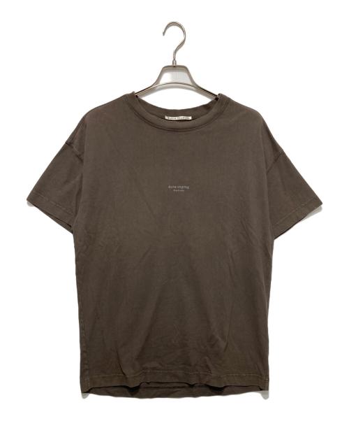 Acne studios（アクネ ストゥディオス）Acne studios (アクネ ストゥディオス) オーバーサイズロゴプリントTシャツ ブラウン サイズ:Sの古着・服飾アイテム