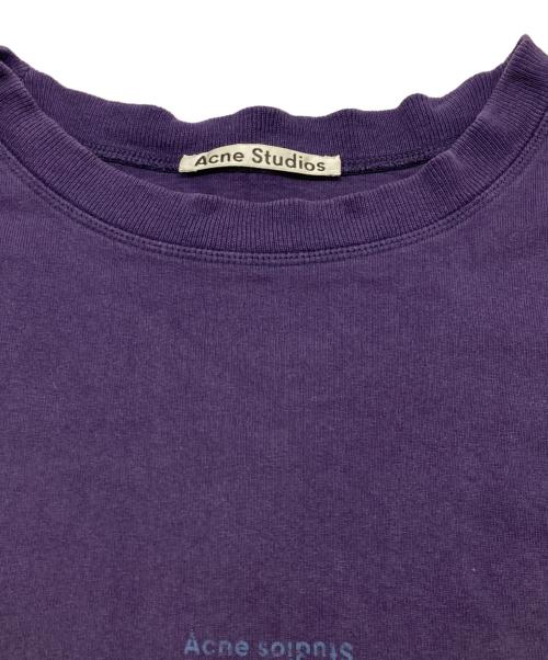 Acne studios（アクネ ストゥディオス）Acne studios (アクネ ストゥディオス) オーバーサイズロゴプリントTシャツ パープル サイズ:Sの古着・服飾アイテム