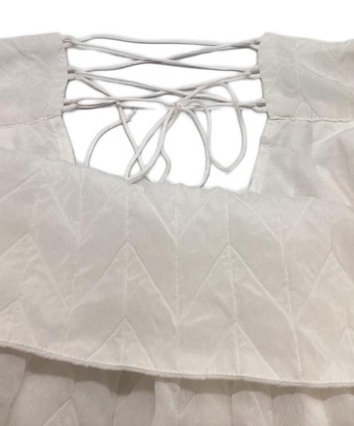 MAISON SPECIAL（メゾンスペシャル）MAISON SPECIAL (メゾンスペシャル) テクスチャーボリュームキャミワンピース ホワイト サイズ:Fの古着・服飾アイテム